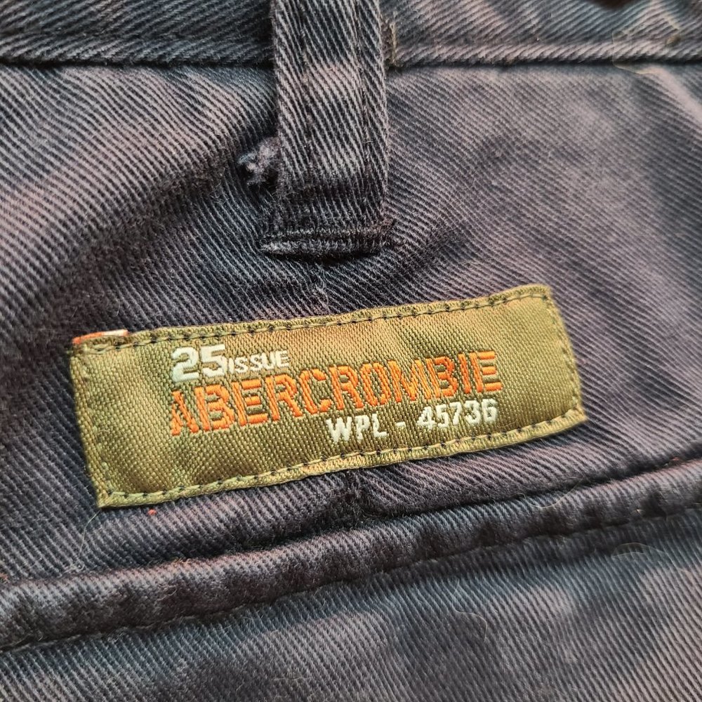 Vintage Abercrombie Pants Uniform Womens Military Blue Pants Womens 0  34 Inseam - Picture 6 of 11